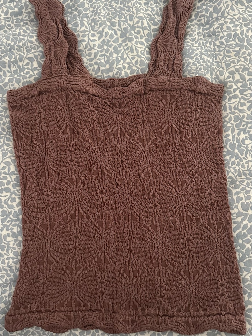 Pink Republic Textured Tank Top — Mauve Brown